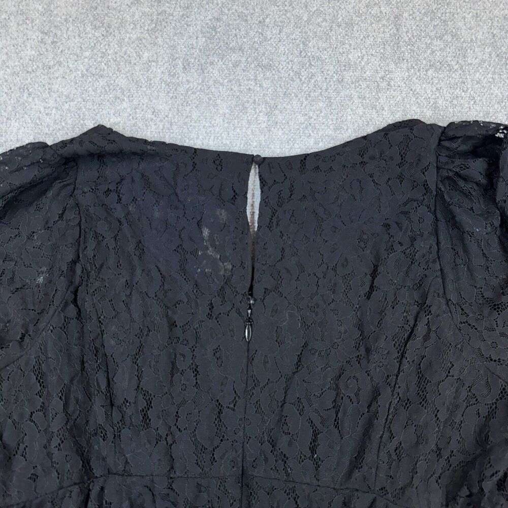NWT Torrid Peplum Lace Puff Sleeve Blouse Womens Plus 4 Black Long Sleeve Date - Picture 15 of 16